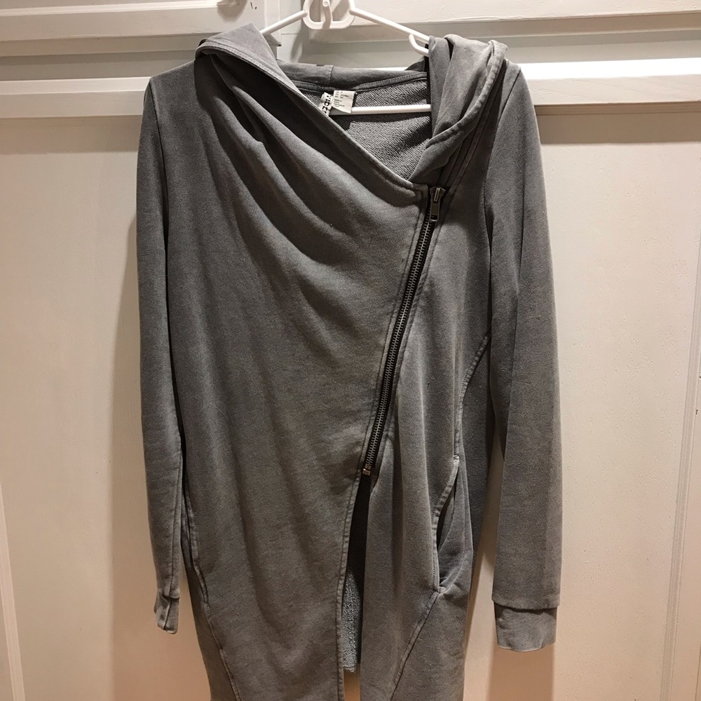 NWOT H&M long asymmetrical zip hoodie